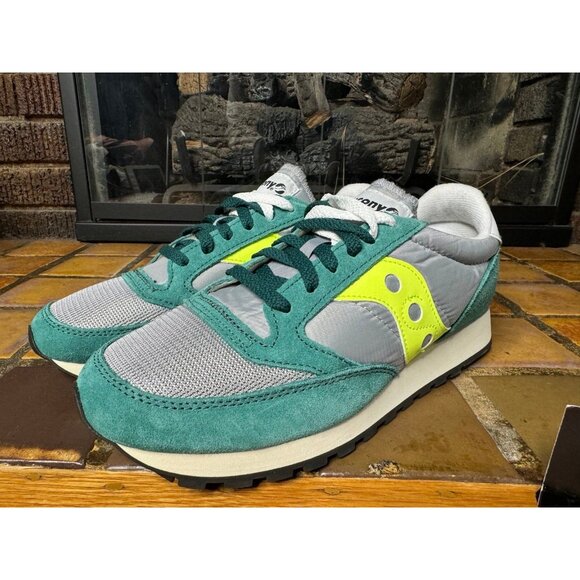 Mens 10 Saucony Original Jazz Vintage Green Grey Lifestyle Shoes S70368-57 - Picture 6 of 8